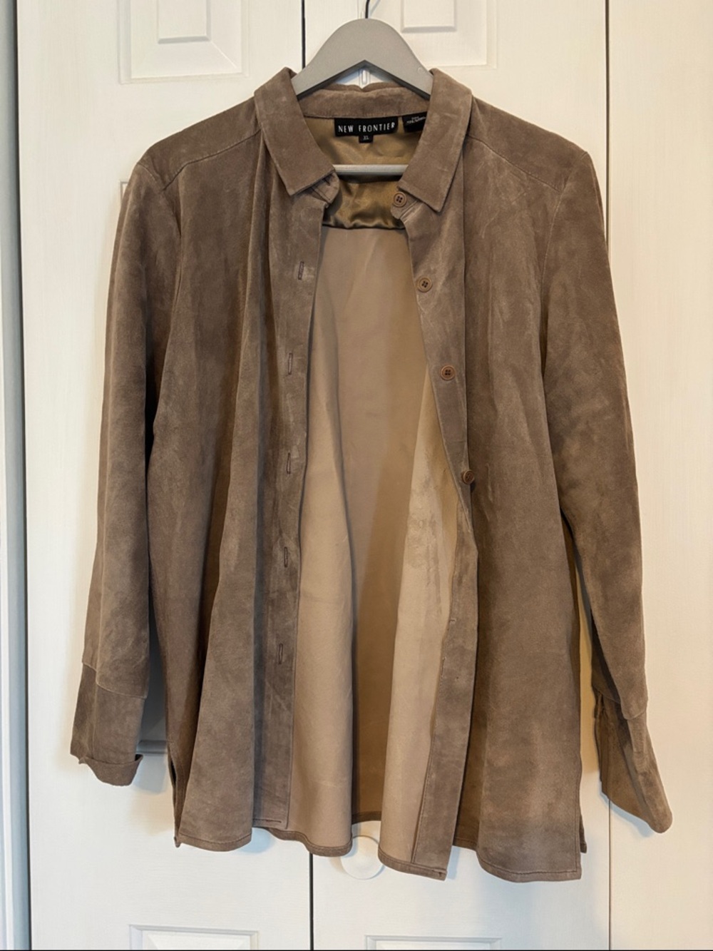 New Frontier Taupe Suede Shirt Jacket